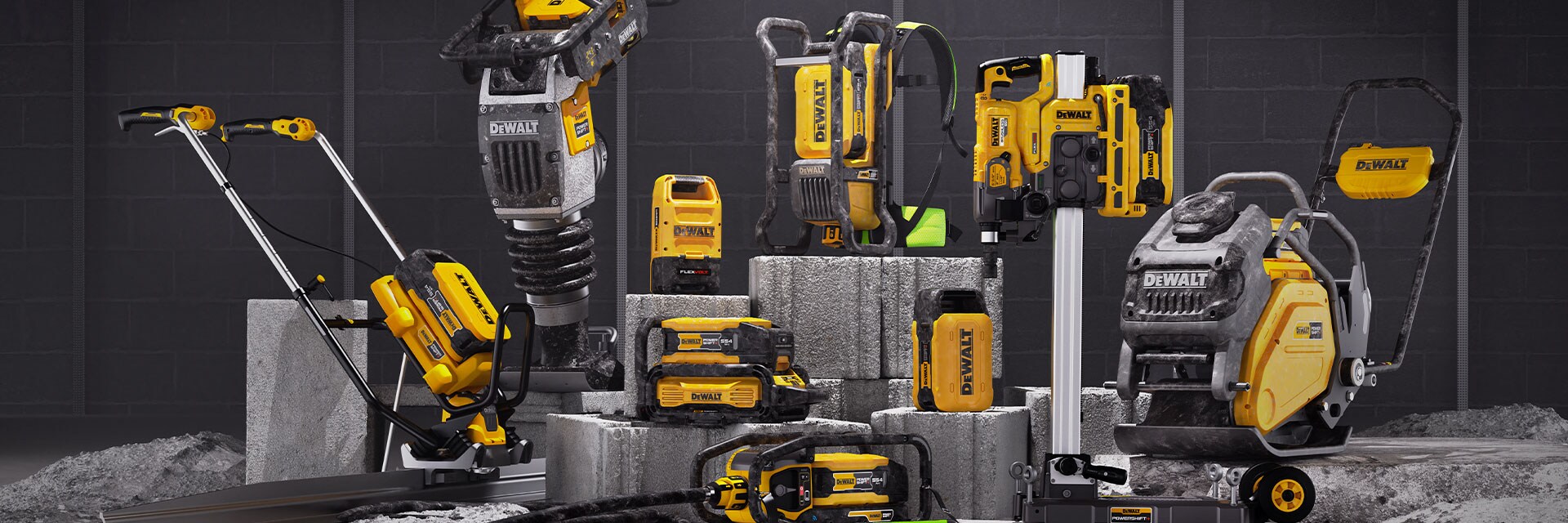 Array of DEWALT® POWERSHIFT™ tools